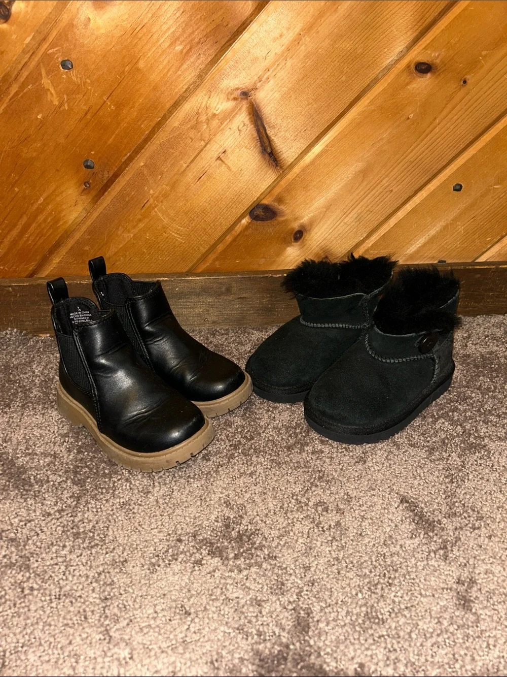 Toddler girls size 8 Old Navy Chelsea Boots & Ugg mini Bailey button boots